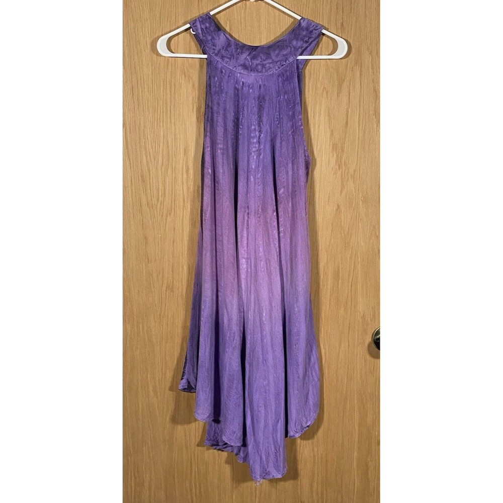 Advance Apparels TieDye Halter Dress Pleated FairyGrunge Purple Black Women's OS - Picture 2 of 7